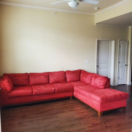 Vibrant red velvet - vibrant, l-shaped